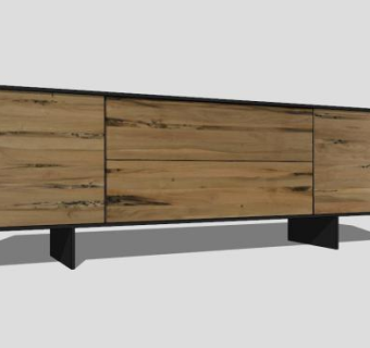 木餐具柜SU模型下载_sketchup草图大师SKP模型