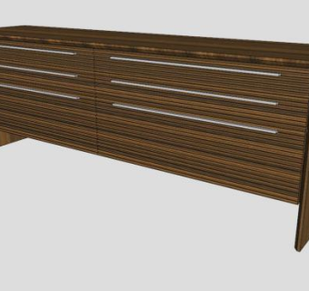 实木餐具柜SU模型下载_sketchup草图大师SKP模型