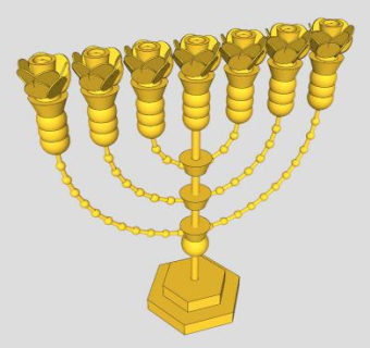 黄金烛台灯SU模型下载_sketchup草图大师SKP模型