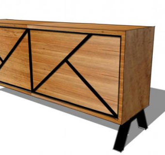 当代餐具柜SU模型下载_sketchup草图大师SKP模型