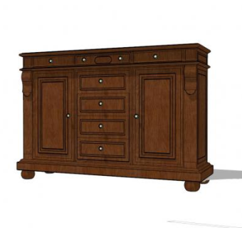 餐边柜经典系列SU模型下载_sketchup草图大师SKP模型