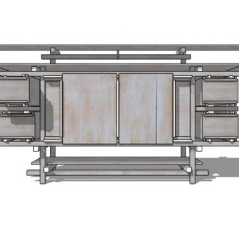 格里特里特维尔德设计的餐具柜SU模型下载_sketchup草图大师SKP模型