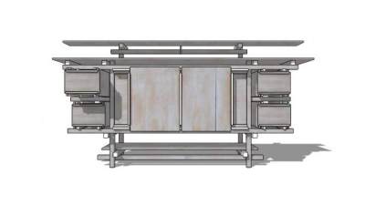 格里特里特维尔德设计的餐具柜SU模型下载_sketchup草图大师SKP模型