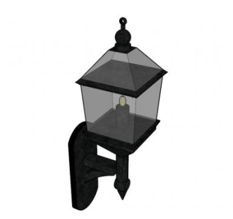 中式壁灯户外灯SU模型下载_sketchup草图大师SKP模型