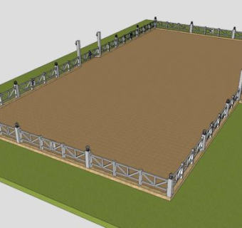 户外围栏路灯SU模型下载_sketchup草图大师SKP模型