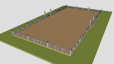 户外围栏路灯SU模型下载_sketchup草图大师SKP模型