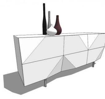 四国餐具柜SU模型下载_sketchup草图大师SKP模型