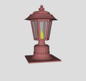 仿古户外路灯SU模型下载_sketchup草图大师SKP模型