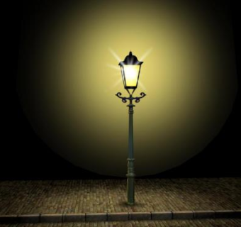 仿古街灯路灯SU模型下载_sketchup草图大师SKP模型