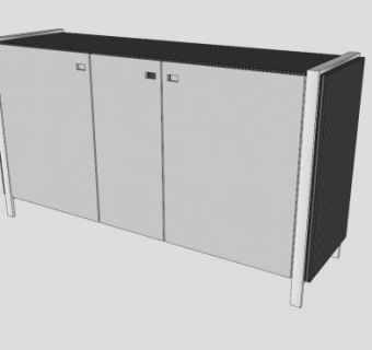 现代长梳妆台SU模型下载_sketchup草图大师SKP模型