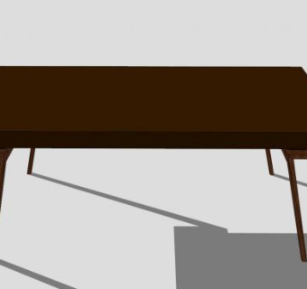 棕色简约边柜SU模型下载_sketchup草图大师SKP模型