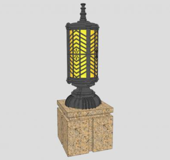 户外草坪灯SU模型下载_sketchup草图大师SKP模型