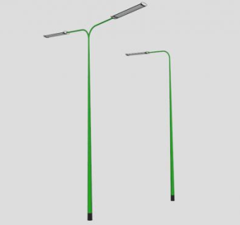 双臂荧光路灯SU模型下载_sketchup草图大师SKP模型