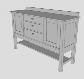 任务餐具柜SU模型下载_sketchup草图大师SKP模型