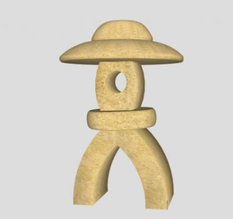 日式草坪灯灯具SU模型下载_sketchup草图大师SKP模型