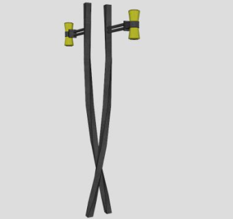 现代路灯双臂灯具SU模型下载_sketchup草图大师SKP模型