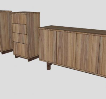 宜家斯德哥尔摩系列餐边柜SU模型下载_sketchup草图大师SKP模型