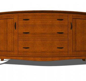 新月型餐具柜SU模型下载_sketchup草图大师SKP模型