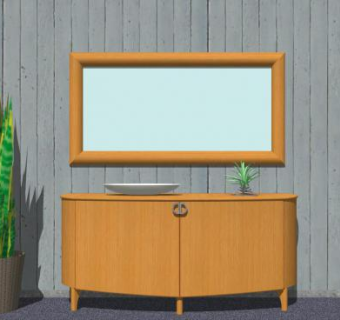 木制现代餐具柜SU模型下载_sketchup草图大师SKP模型