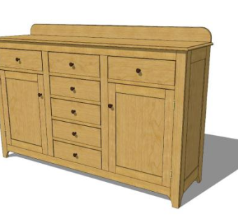 振动筛式餐具柜SU模型下载_sketchup草图大师SKP模型