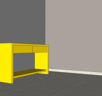 黄色餐具柜SU模型下载_sketchup草图大师SKP模型