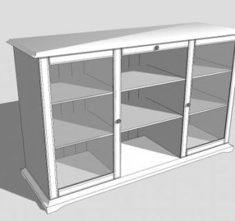 宜家白色餐具柜SU模型下载_sketchup草图大师SKP模型