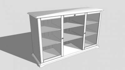 宜家白色餐具柜SU模型下载_sketchup草图大师SKP模型