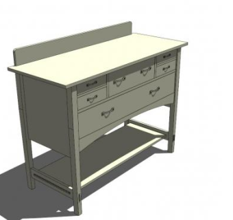 中式餐具柜SU模型下载_sketchup草图大师SKP模型