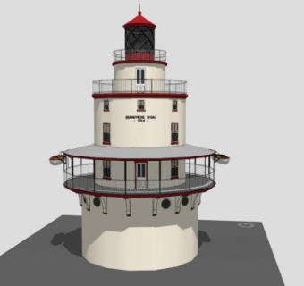 白兰地酒灯塔SU模型下载_sketchup草图大师SKP模型