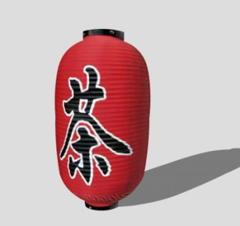 日式红色灯笼二世灯具SU模型下载_sketchup草图大师SKP模型