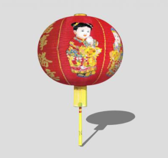 中式喜庆灯笼灯具SU模型下载_sketchup草图大师SKP模型