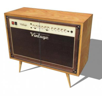 复古餐具柜SU模型下载_sketchup草图大师SKP模型