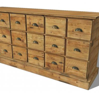 许多抽屉的厨房柜SU模型下载_sketchup草图大师SKP模型