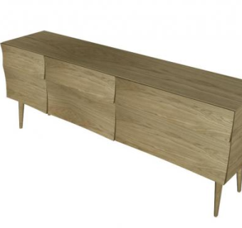 现代橡木餐具柜SU模型下载_sketchup草图大师SKP模型