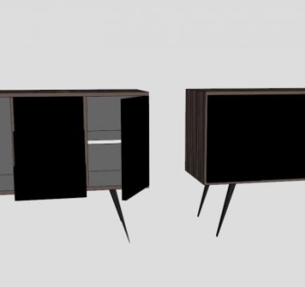 老式餐具柜SU模型下载_sketchup草图大师SKP模型