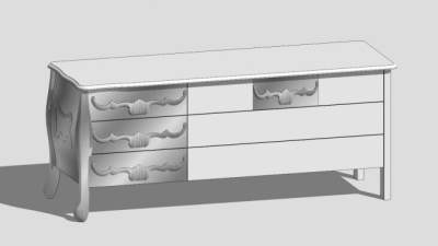 餐具柜杰纳斯SU模型下载_sketchup草图大师SKP模型