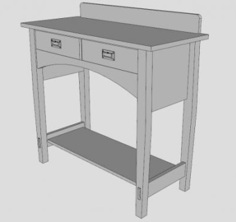 白色简约餐边柜SU模型下载_sketchup草图大师SKP模型