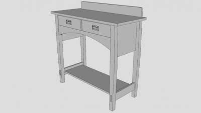 白色简约餐边柜SU模型下载_sketchup草图大师SKP模型