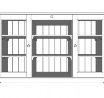 白色简约餐具柜SU模型下载_sketchup草图大师SKP模型