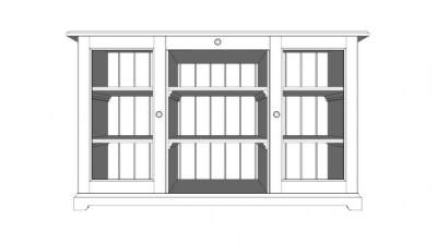 白色简约餐具柜SU模型下载_sketchup草图大师SKP模型