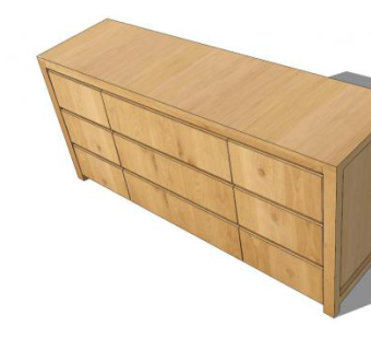 多瑙河木自助餐柜SU模型下载_sketchup草图大师SKP模型