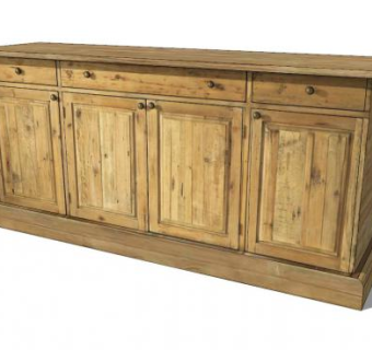 天然松木餐具柜SU模型下载_sketchup草图大师SKP模型