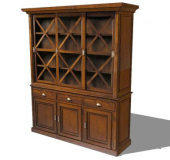 木质内阁是储物柜SU模型下载_sketchup草图大师SKP模型