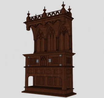 大哥特时代橱柜SU模型下载_sketchup草图大师SKP模型