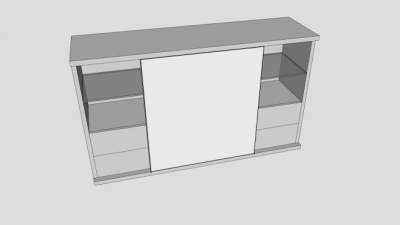 推拉门餐边柜SU模型下载_sketchup草图大师SKP模型