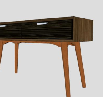 复古边桌SU模型下载_sketchup草图大师SKP模型