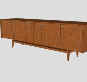 老式木制餐具柜SU模型下载_sketchup草图大师SKP模型