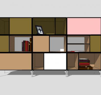 蒙大拿餐具柜SU模型下载_sketchup草图大师SKP模型