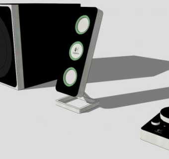 罗技Z4立体声扬声器SU模型下载_sketchup草图大师SKP模型
