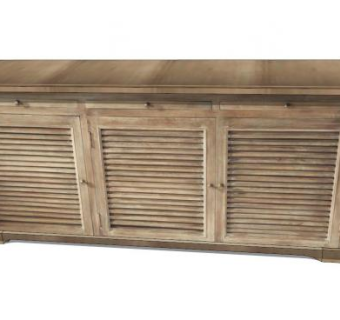 木制内阁餐具柜SU模型下载_sketchup草图大师SKP模型